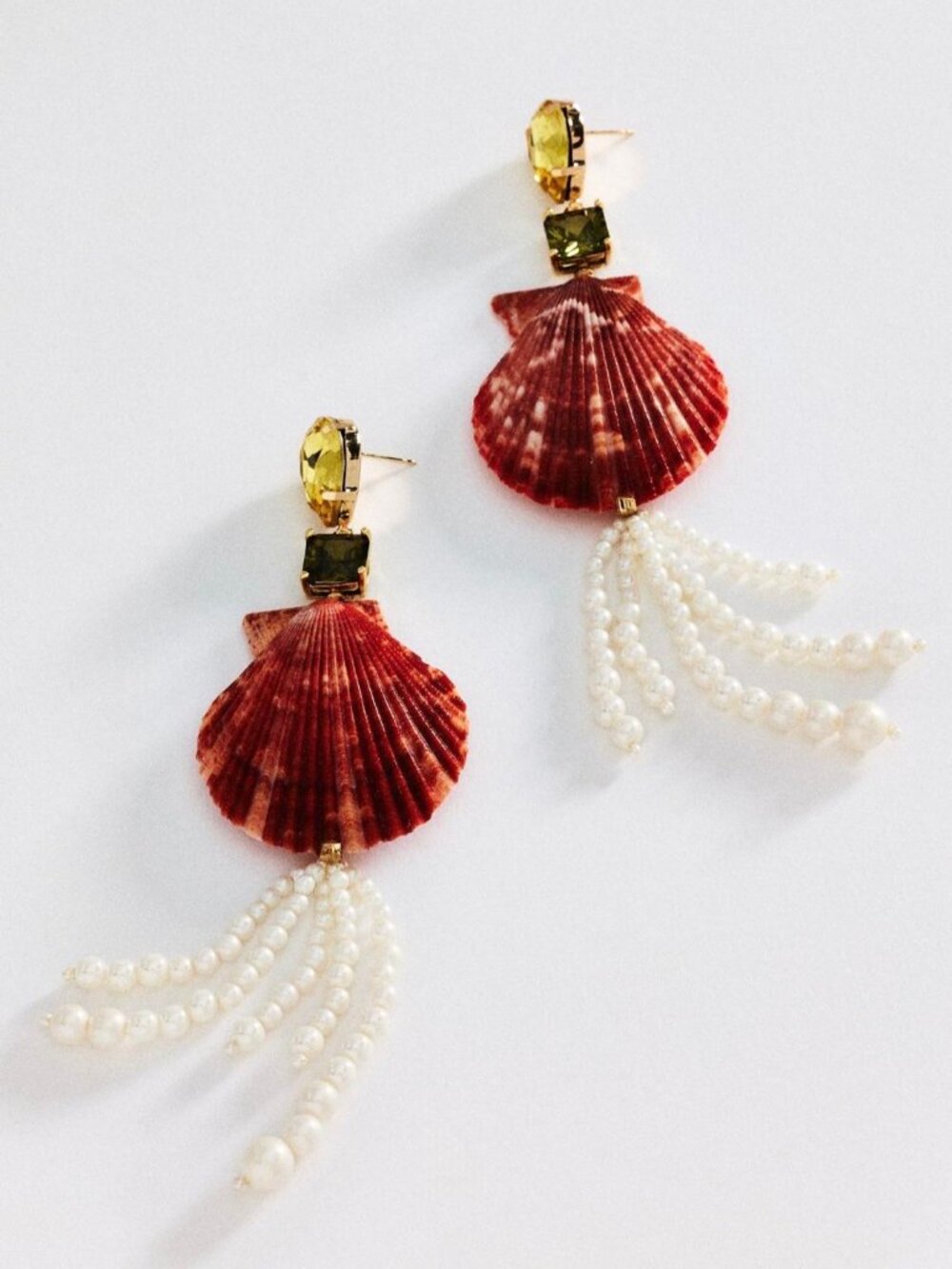 Anthropologie Shell Drop Earrings